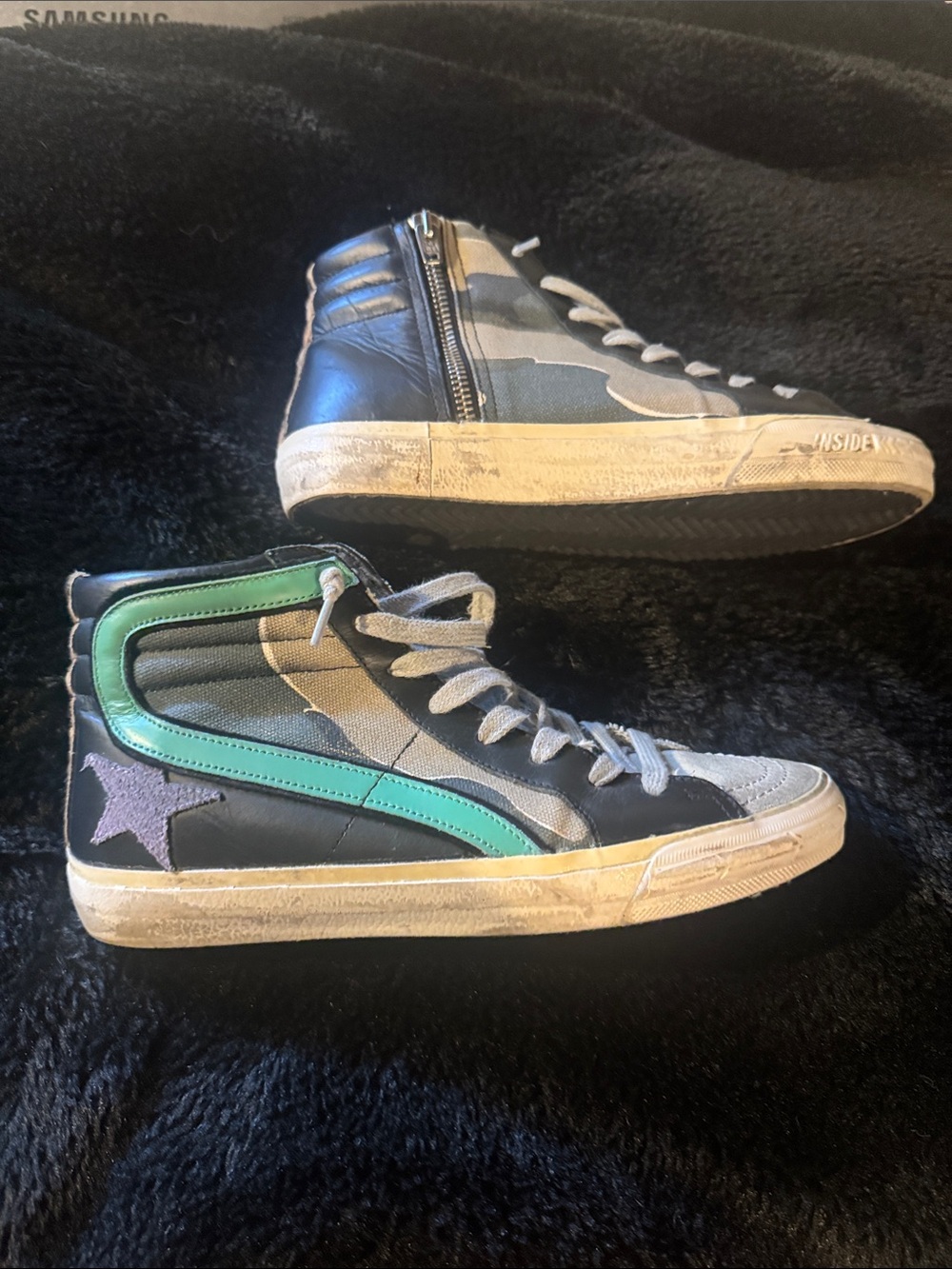 Golden goose slides, camo